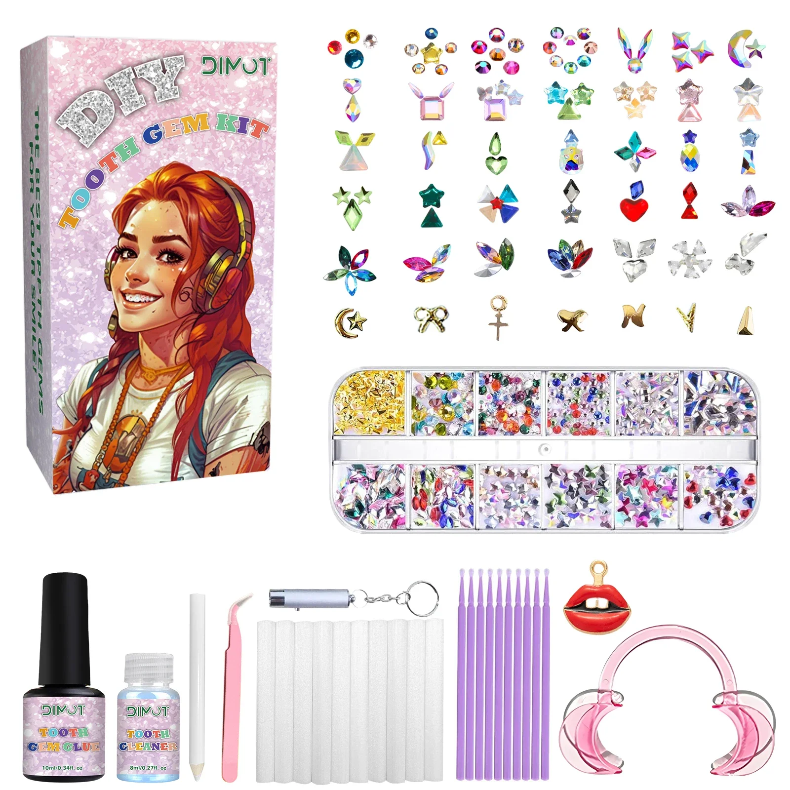 Tooth Gem Kit - Perlengkapan Perhiasan Gigi DIY, Kit Permata