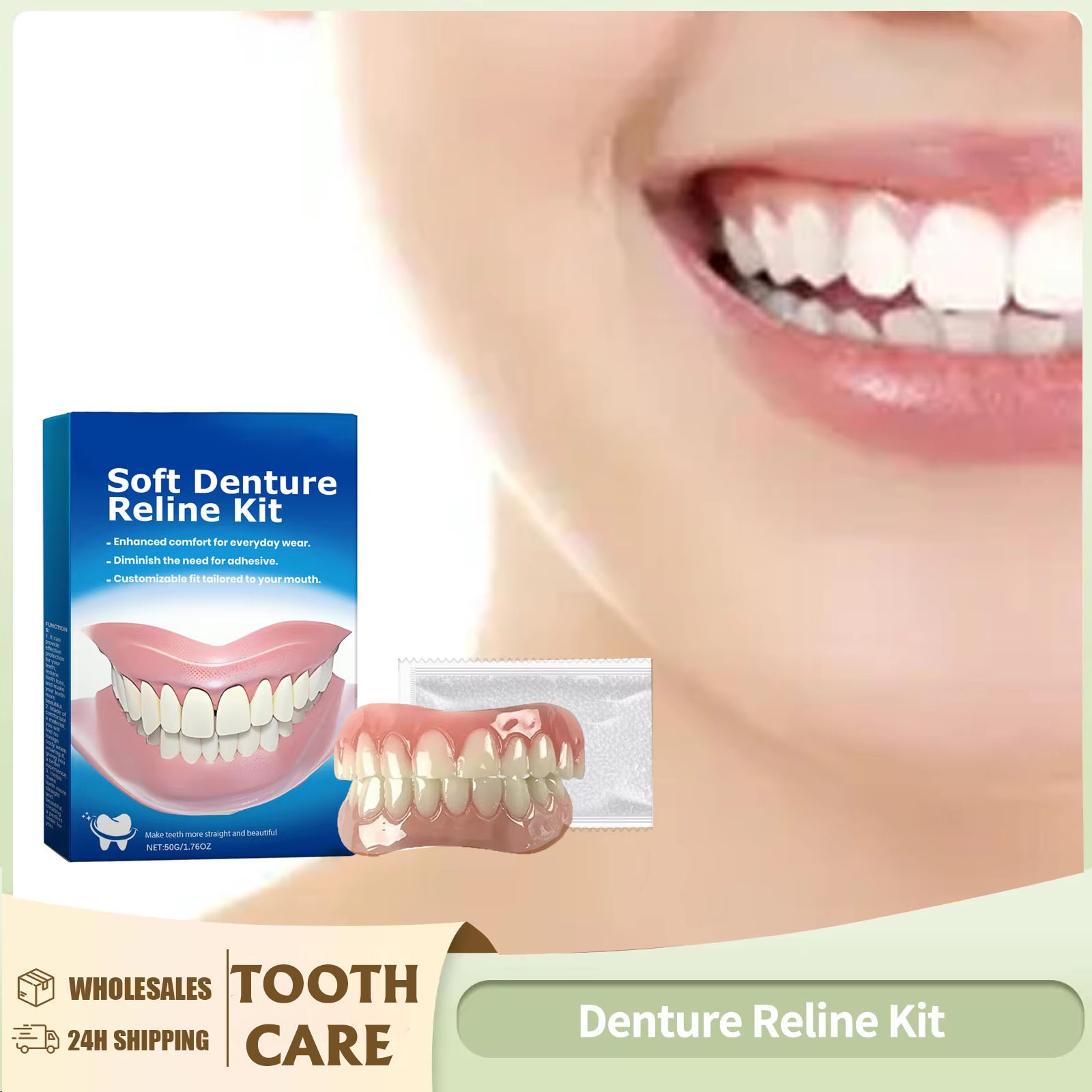 Teeth Whitening Kit - Kit Pelapis Gigi Tiruan Silikon, Pelapis