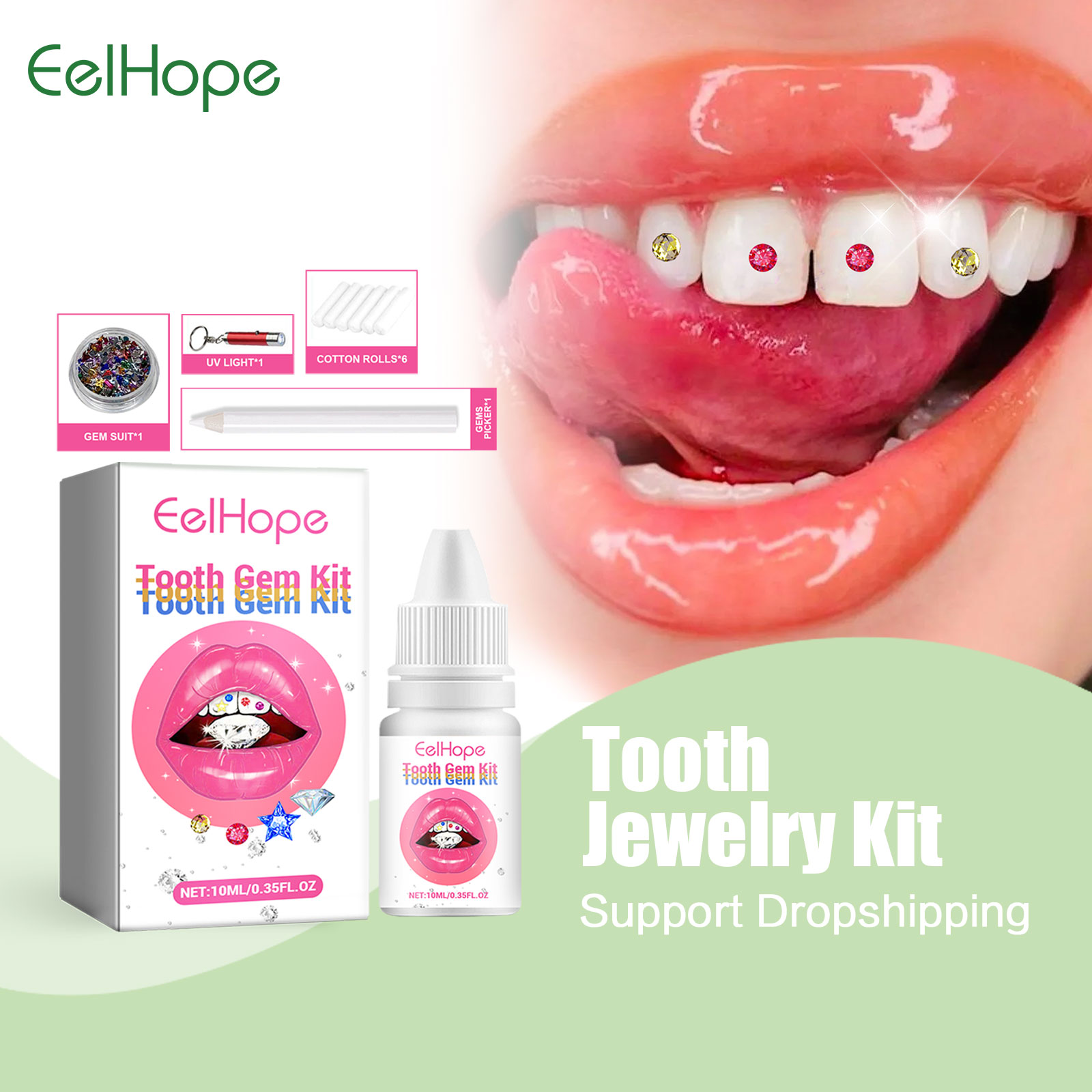 Tooth Gem Kit - Kit Permata Gigi DIY dengan Lem