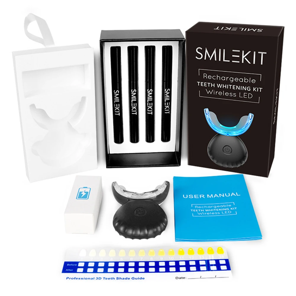 Teeth Whitening With Blue Light - Kit pemutih gigi Mini 16 LED