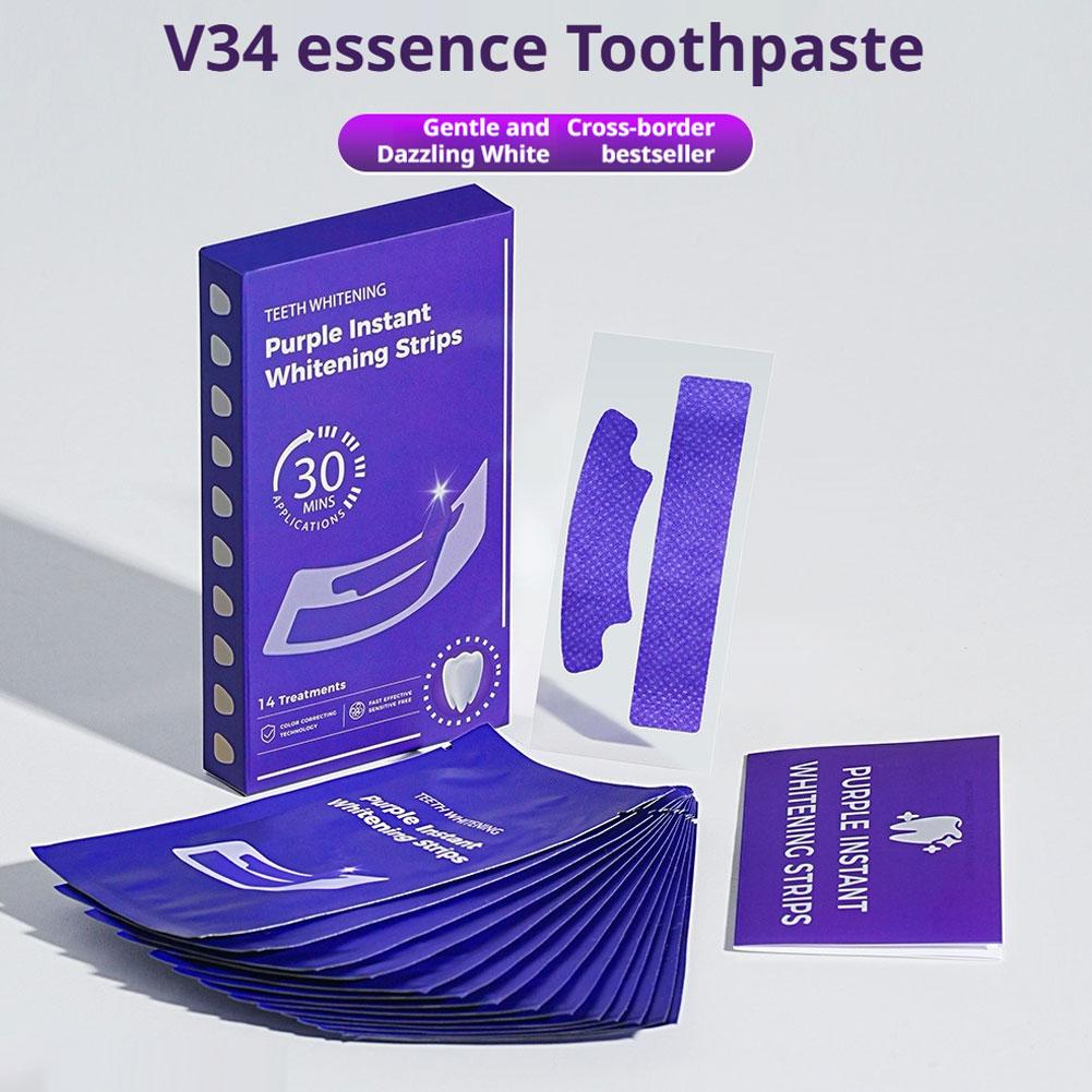 Teeth Whitening At Home Kit - 14/28/42 Buah V34 Strip Pemutih Gigi
