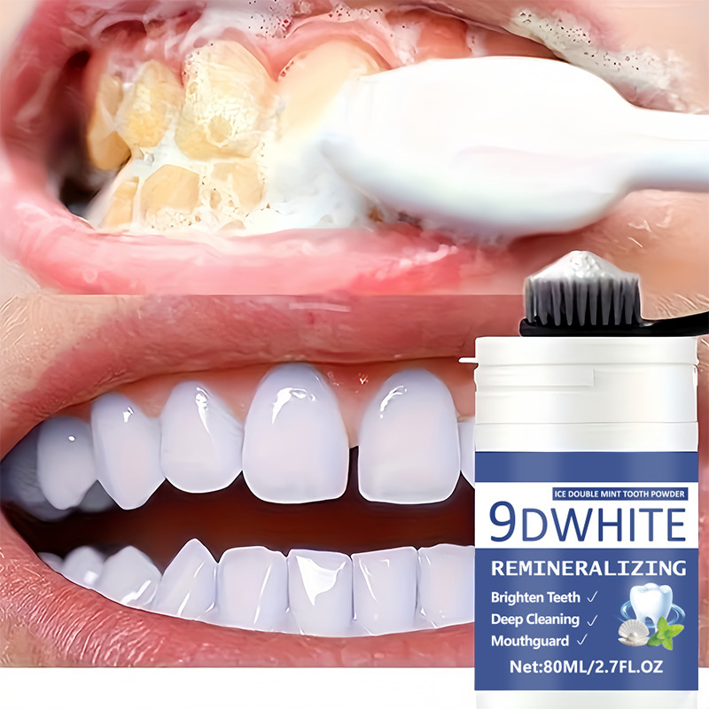 Teeth Whitening Dental - Bubuk Pemutih Gigi Ungu 9D 80ml,