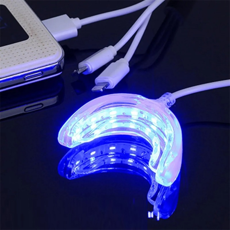 Teeth Whitening With Blue Light - Akselerator pemutih gigi, lampu biru LED