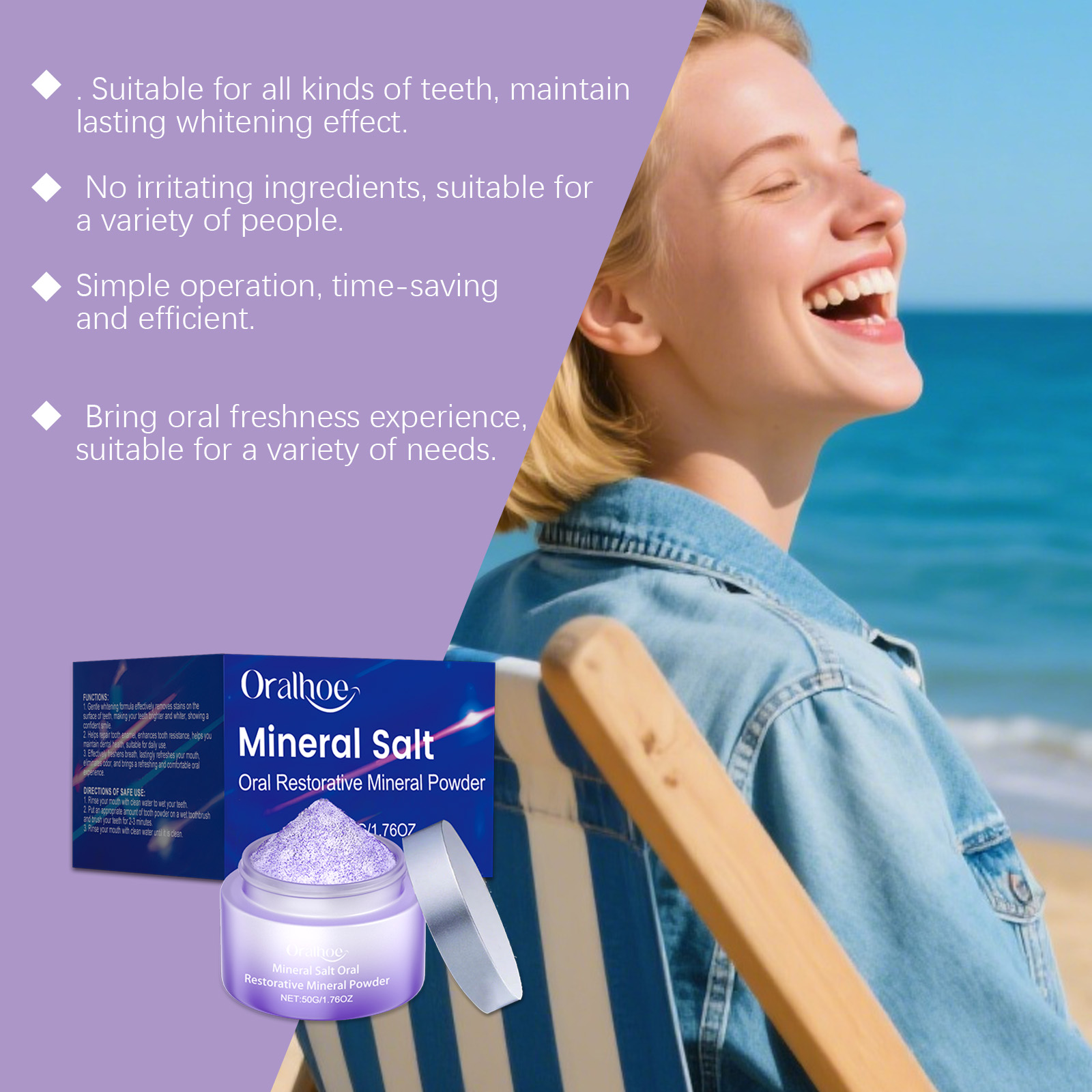ORALHOE Bubuk Mineral Restorat - Teeth Whitening Or Tooth Whitening ulasan dan harga