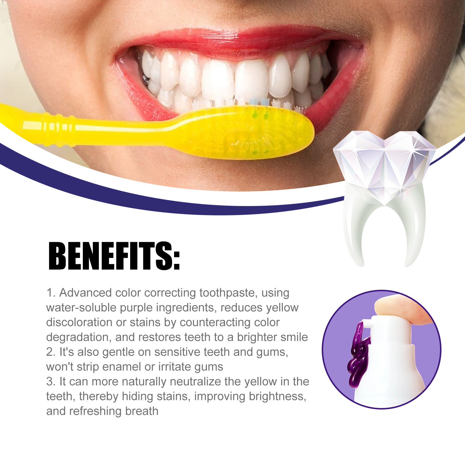 V34 pasta gigi pemutih ungu, a - Teeth Whitening Crest ulasan dan harga