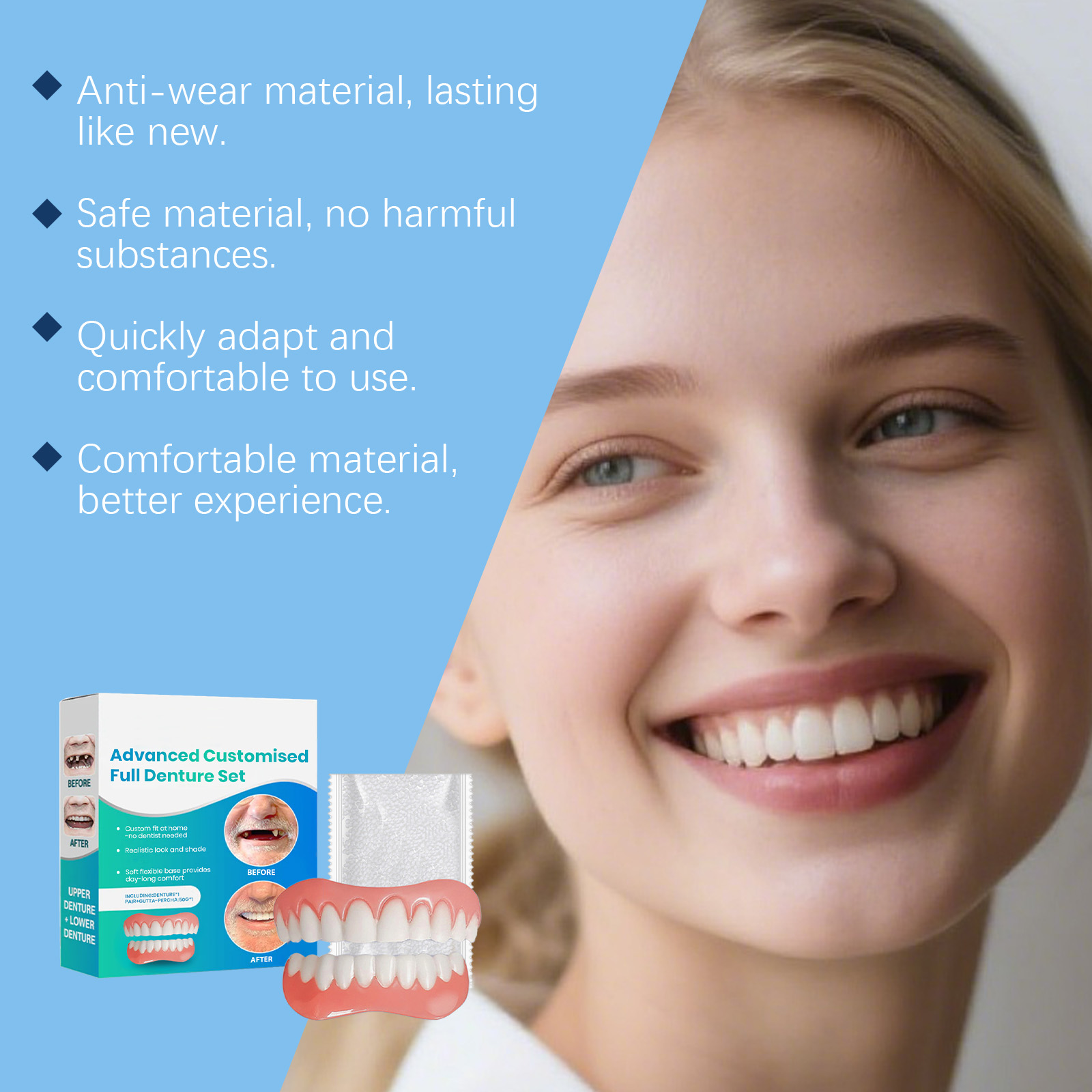 Kit Silikon Gigi Palsu Fleksib - Teeth Whitening Kit ulasan dan harga