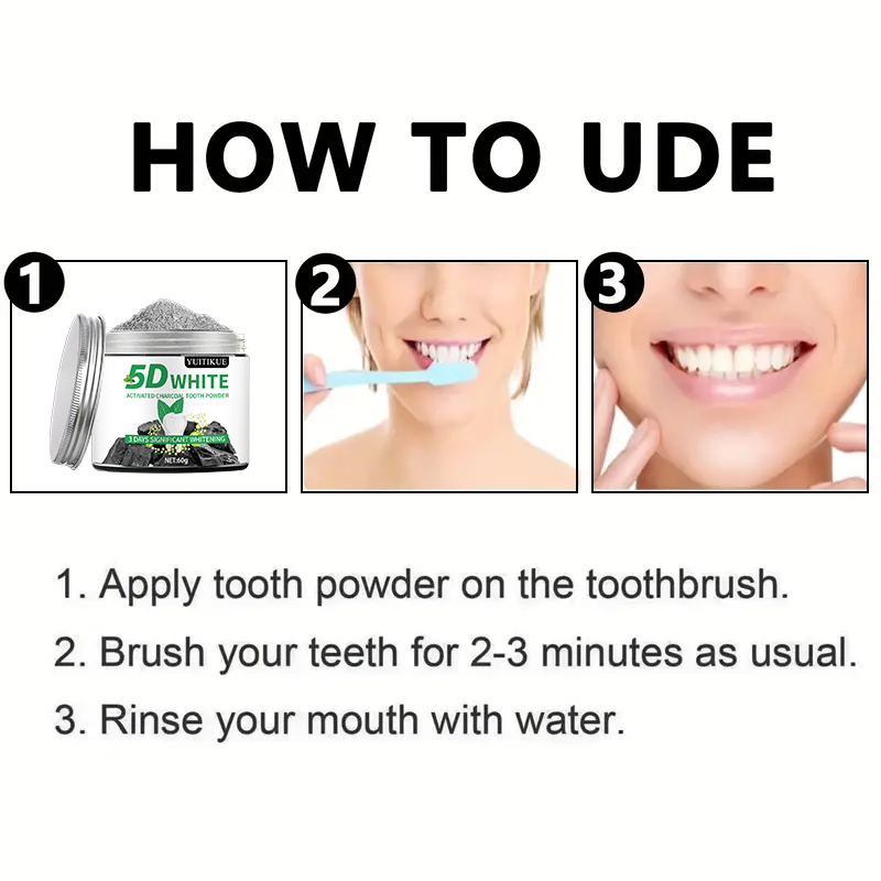 YUlTlKUE 5D Bubuk Gigi Arang A - Teeth Whitening Powder ulasan dan harga