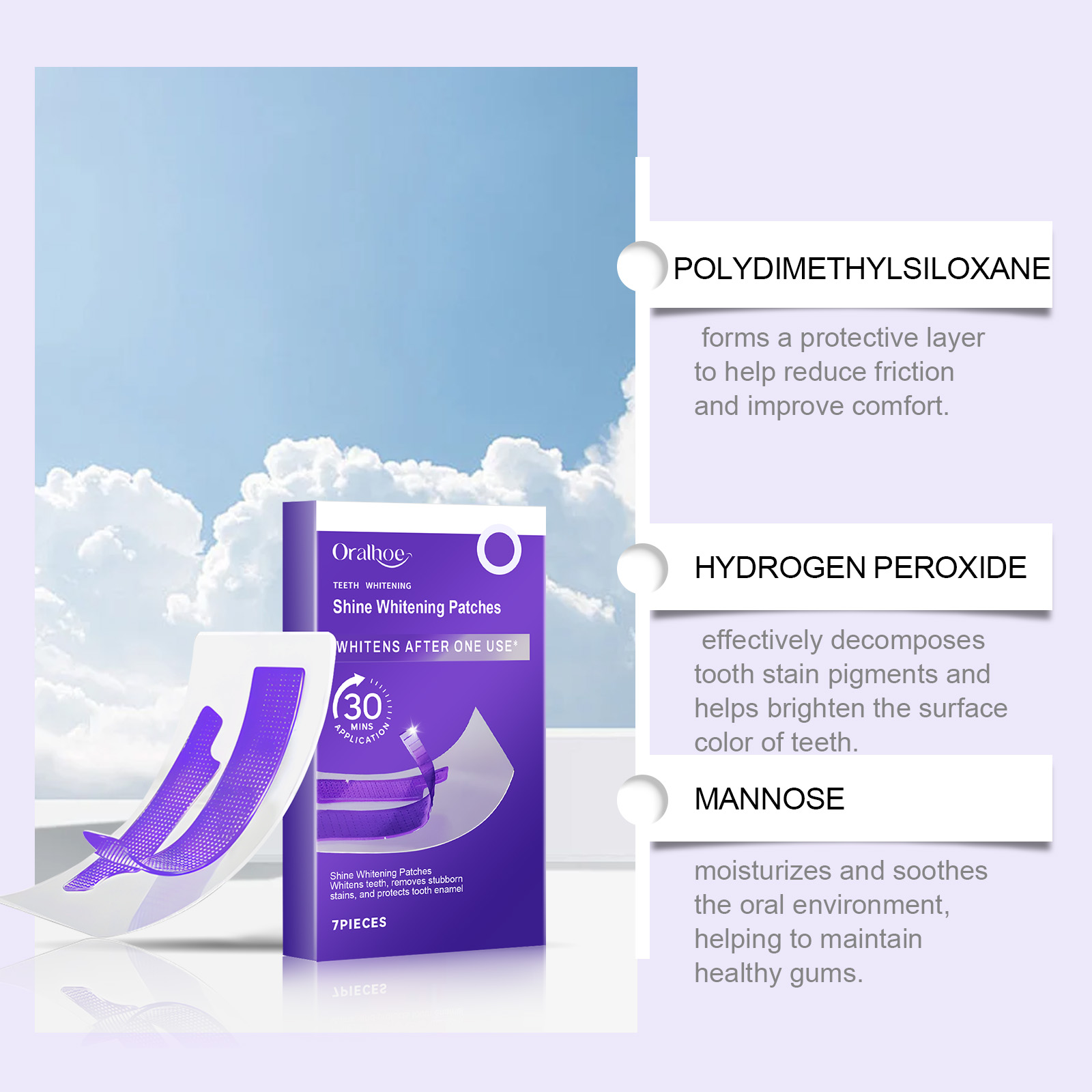 ORALHOE 7PCS/Kotak Patch Pemut - Teeth Whitening Or Tooth Whitening ulasan dan harga