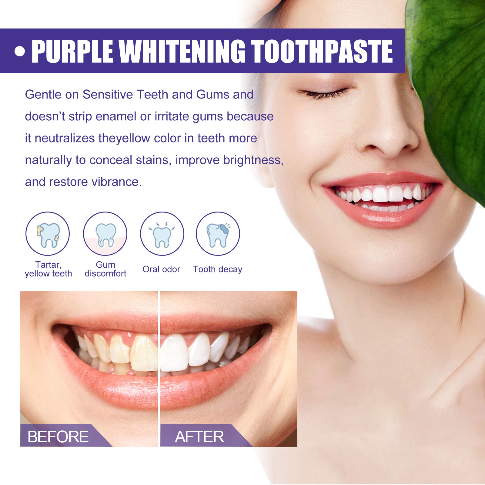 Pasta Gigi Ungu Pemutih Gigi M - Teeth Whitening Crest ulasan dan harga