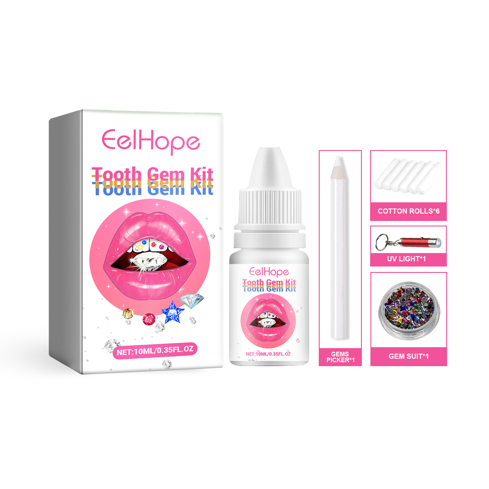 Kit Permata Gigi DIY dengan Le - Tooth Gem Kit ulasan dan harga