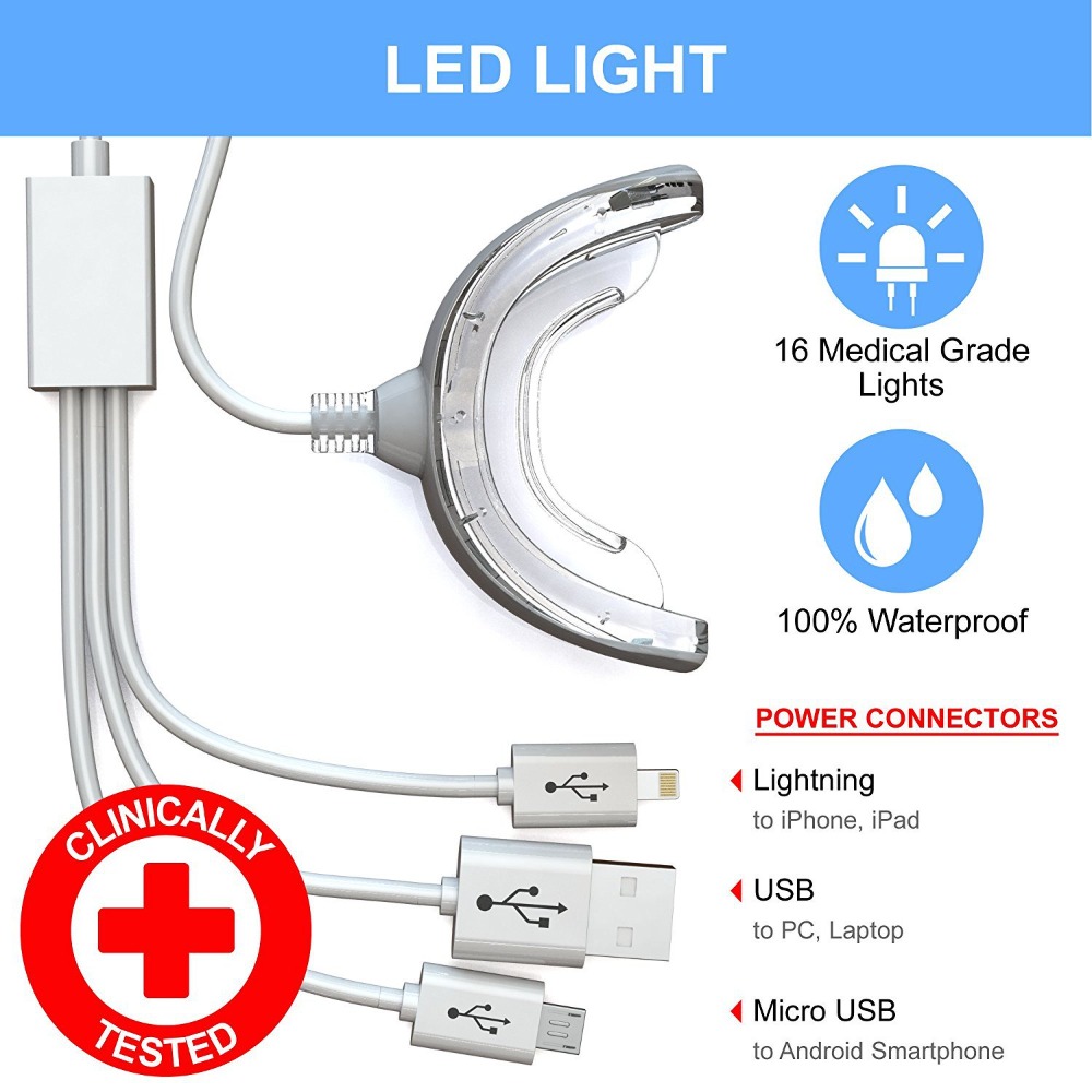 Lampu Pemutih Gigi 3 in 1, 16  - Teeth Whitening With Blue Light ulasan dan harga