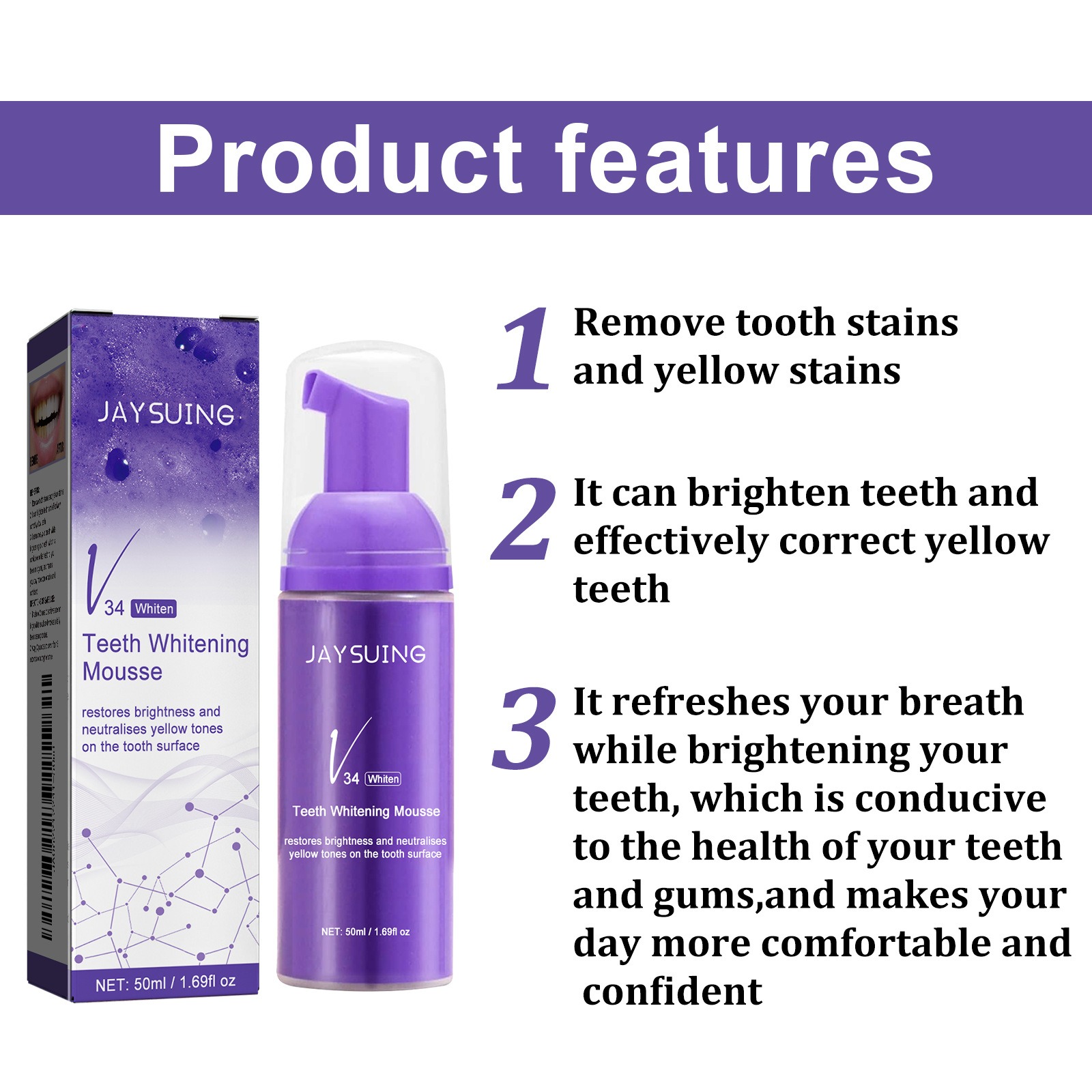 V34 pasta gigi Mousse efektif  - Teeth Whitening Crest ulasan dan harga