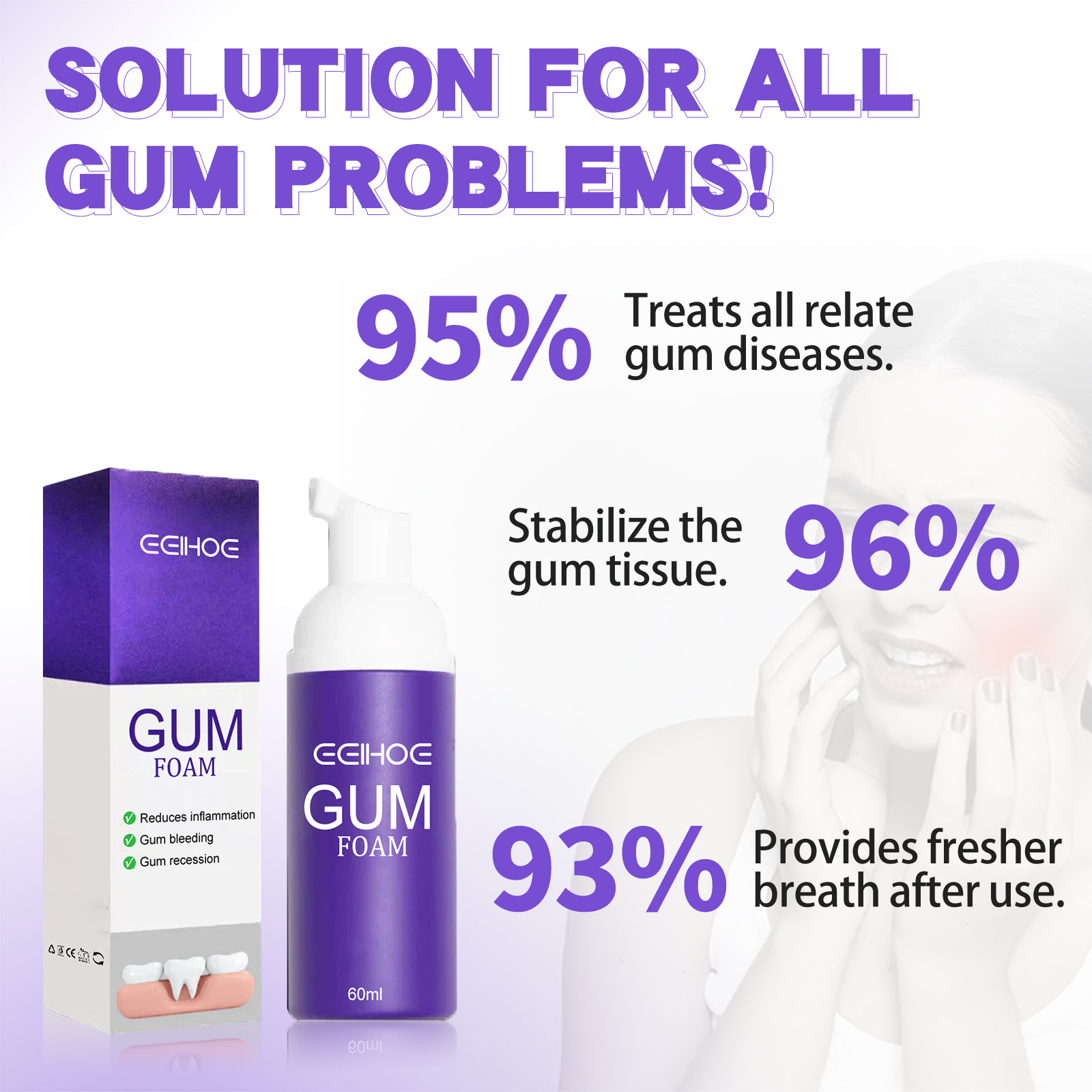 60Ml Mousse Pemutih Gigi V34 P - Teeth Whitening Crest ulasan dan harga