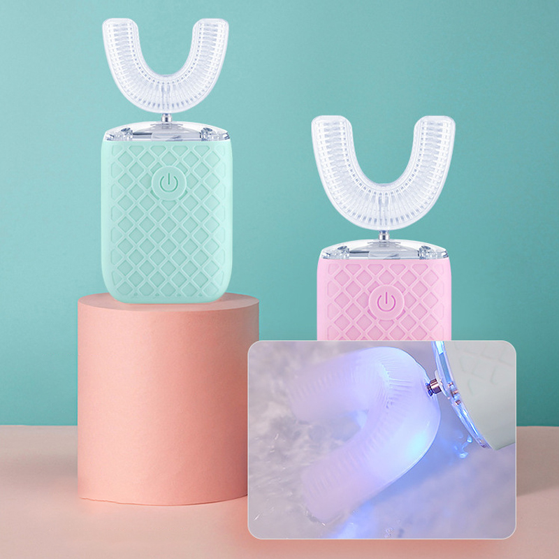 Sikat Gigi Elektrik Bentuk U 3 - Teeth Whitening With Blue Light ulasan dan harga