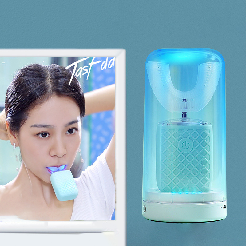 Sikat Gigi Elektrik Bentuk U 3 - Teeth Whitening With Blue Light ulasan dan harga